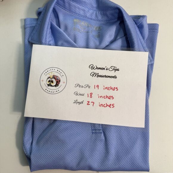 Ariat Womens Size Large Short Sleeve Blue Polo Tek Heat Shirt Ladies Casual - Picture 6 of 6